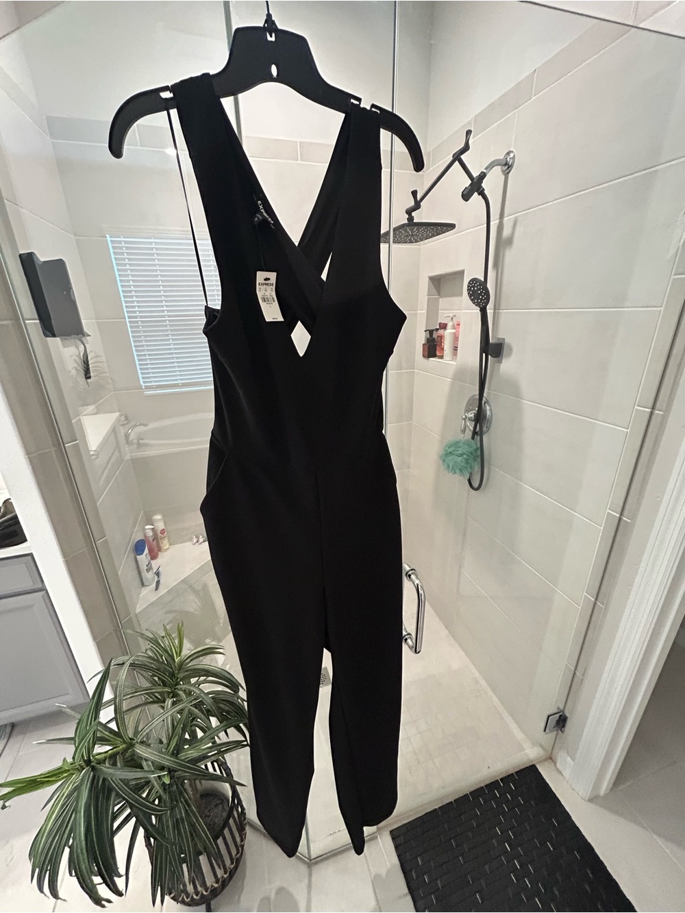 Express Black Sleeveless V-Neck Jumpsuit